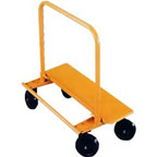 Gyproc board transporter.
Removable support bar for compact storage.
30mm tubular steel - epoxy powder coated.
B52
Two fixed & two swivelling castors for manoeuvrability. 800kg swl.